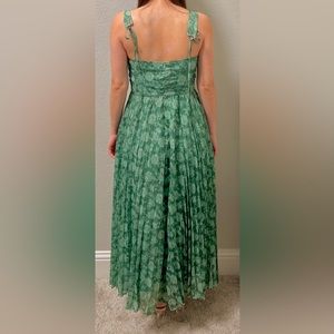 Teal green medium petite dress with tie spaghetti straps